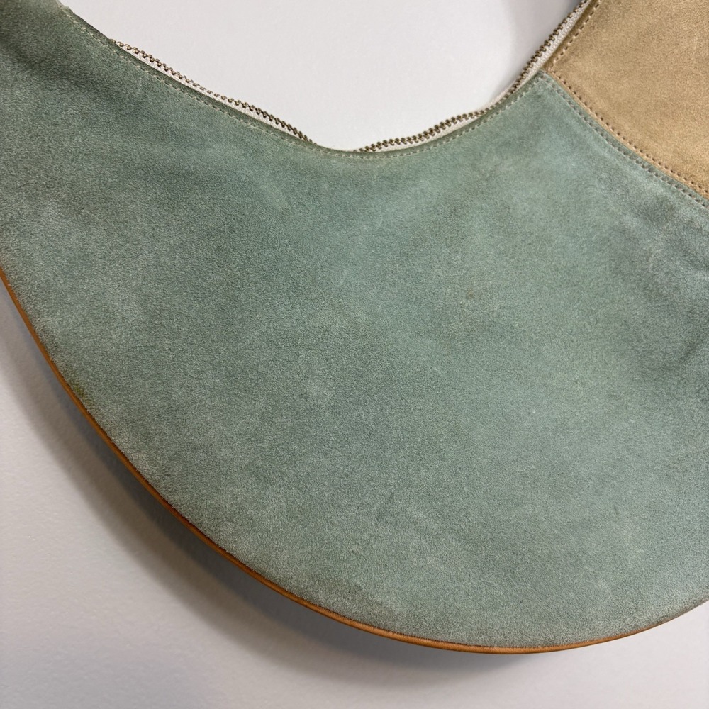 Vintage Coach Split Colorblock Suede Shoulder Bag Y2K Rare Tassel - Picture 11 of 16